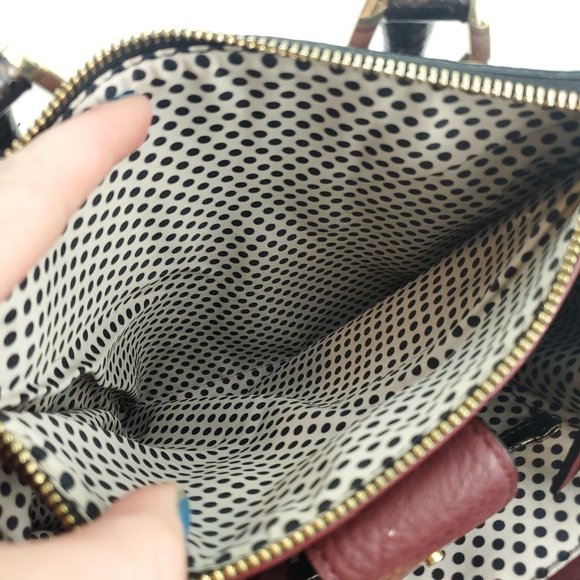 Gianni Bini Womens Merlot Wine Faux Leather Reptile Print Shoulder Handbag Purse - Picture 4 of 13